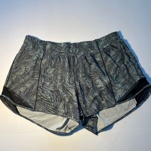 lululemon Hotty Hot Short 4 inch,  Patterned Gray Athletic Shorts